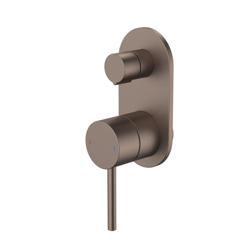 Liano II Bath or Shower Mixer With Diverter Rounded Cover Plate Brushed Bronze [310755]