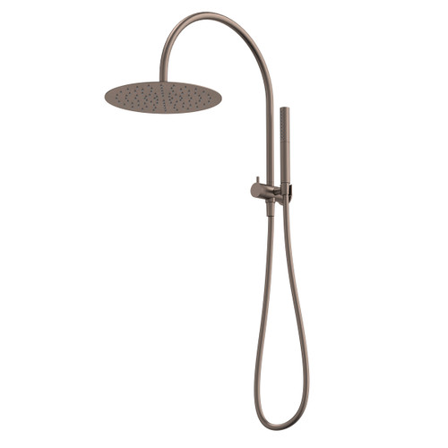 Liano II Compact Twin Shower with Overhead Brushed Bronze [310721]