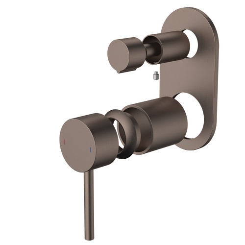 Liano II Bath or Shower Mixer with Diverter Trim Kit Rounded Cover Plate Brushed Bronze [310752]