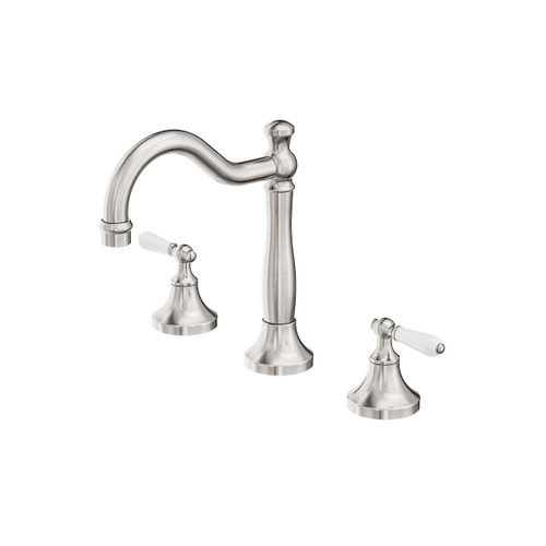 York Basin Set with White Porcelain Lever Brushed Nickel [305801]