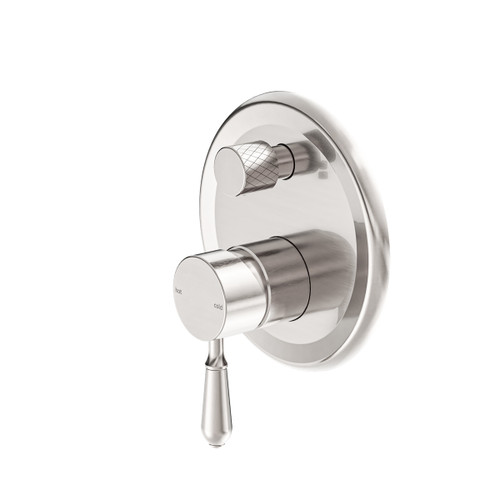York Shower Mixer with Divertor with Metal Lever Brushed Nickel [305751]