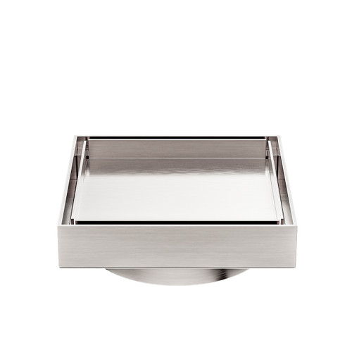 100mm Square Tile Insert Floor Waste 80mm Outlet Brushed Nickel [305786]