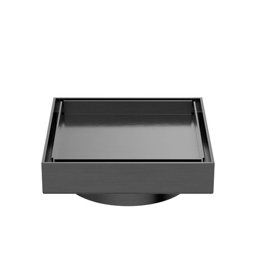 100mm Square Tile Insert Floor Waste 80mm Outlet Gunmetal [305690]
