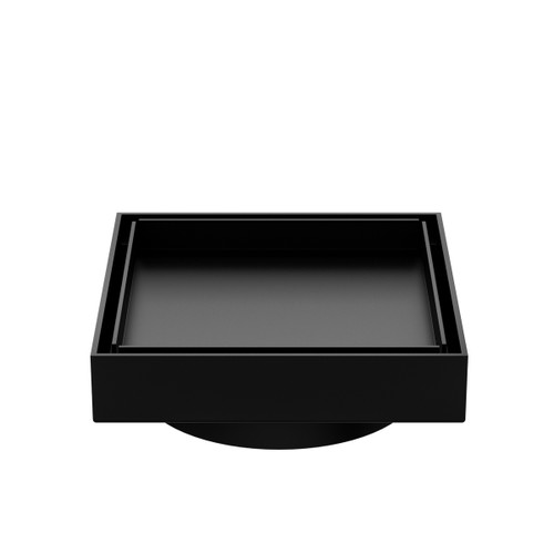 100mm Square Tile Insert Floor Waste 80mm Outlet Matte Black [305673]