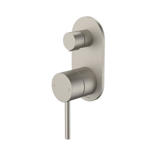 Liano II Bath or Shower Mixer with Diverter Rounded Cover Plate Brushed Nickel Sales Kit [196059]