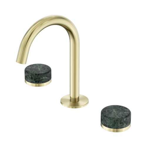 Serenity Basin Set Arc Spout with Verde Alpi Handle Brushed Gold [308761]
