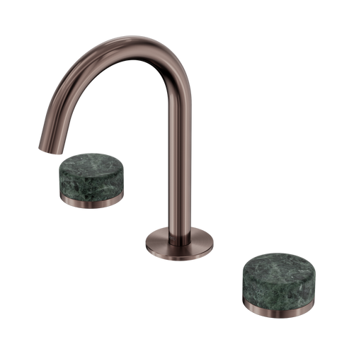 Serenity Basin Set Arc Spout with Verde Alpi Handle Brushed Bronze [308727]