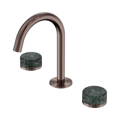 Serenity Basin Set Arc Spout with Verde Alpi Handle Brushed Bronze [308727]