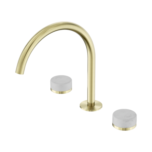 Serenity Bath or Kitchen Set Arc Spout with Carrara Handle Brushed Gold [308813]