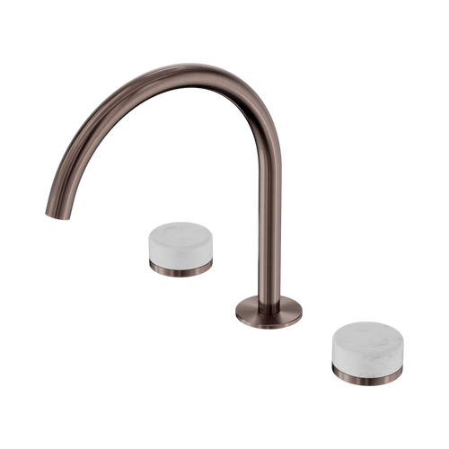 Serenity Bath or Kitchen Set Arc Spout with Carrara Handle Brushed Bronze [308819]