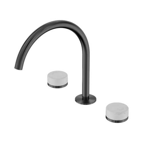 Serenity Bath or Kitchen Set Arc Spout with Carrara Handle Gunmetal [308828]