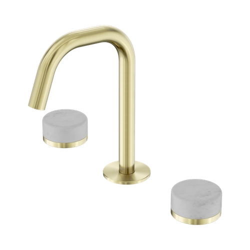 Serenity Basin Set Edge Spout with Carrara Handle Brushed Gold [308582]