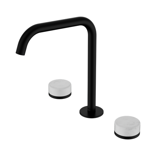 Serenity Bath or Kitchen Set Edge Spout with Carrara Handle Matte Black [308597]