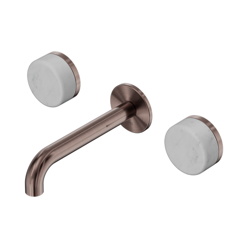 Serenity Wall Basin Set 160mm Spout with Carrara Handle Brushed Bronze [308834]