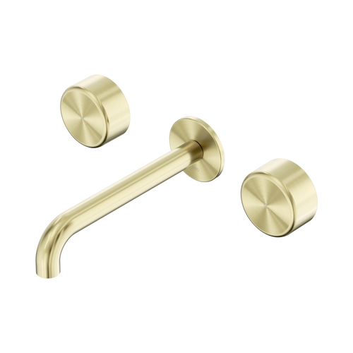 Serenity Wall Basin Set 160mm Spout with Metal Handle Brushed Gold [308726]
