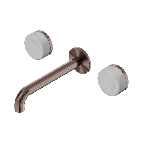 Serenity Wall Basin Set 185mm Spout with Carrara Handle Brushed Bronze [308595]