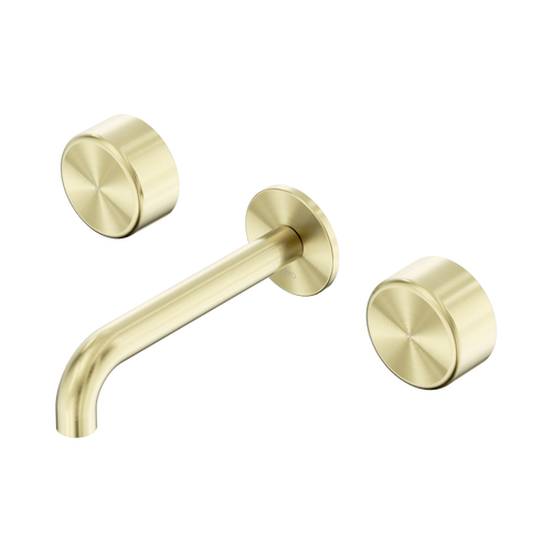 Serenity Wall Basin Set 185mm Spout with Metal Handle Brushed Gold [308800]