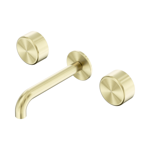 Serenity Wall Basin Set 185mm Spout with Metal Handle Brushed Gold [308800]