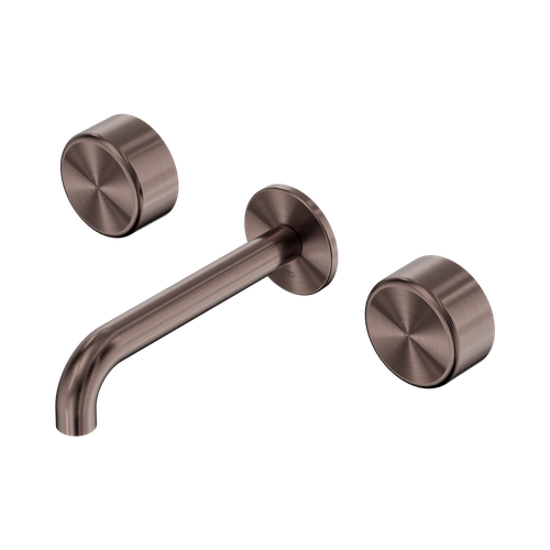 Serenity Wall Basin Set 185mm Spout with Metal Handle Brushed Bronze [308577]