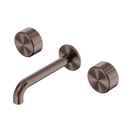 Serenity Wall Basin Set 185mm Spout with Metal Handle Brushed Bronze [308577]