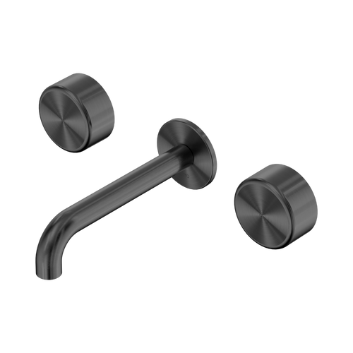 Serenity Wall Basin Set 185mm Spout with Metal Handle Gunmetal [308693]