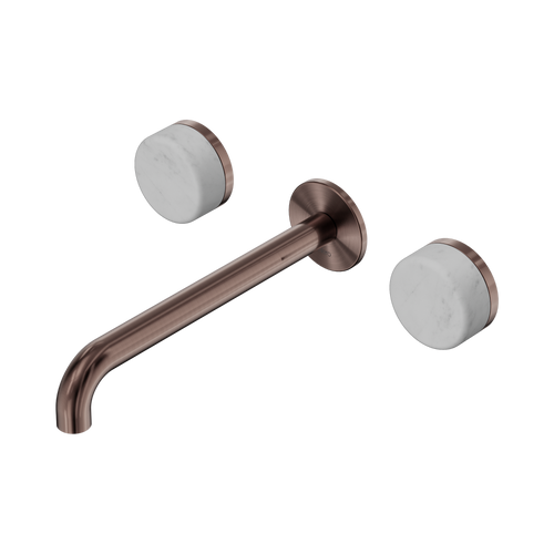 Serenity Wall Basin Set 220mm Spout with Carrara Handle Brushed Bronze [308776]