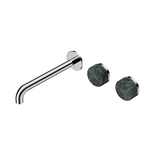 Serenity Wall Basin Set 220mm Offset Spout with Verde Alpi Handle Chrome [308680]
