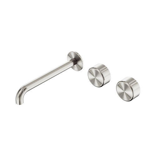 Serenity Wall Basin Set 220mm Offset Spout with Metal Handle Brushed Nickel [308563]