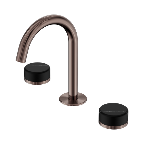 Serenity Basin Set Arc Spout with Marquina Black Handle Brushed Bronze [308719]