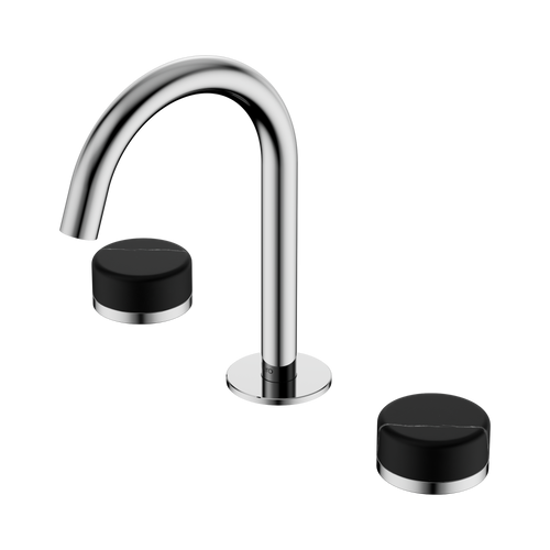 Serenity Basin Set Arc Spout with Marquina Black Handle Chrome [308721]