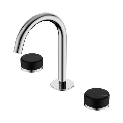 Serenity Basin Set Arc Spout with Marquina Black Handle Chrome [308721]