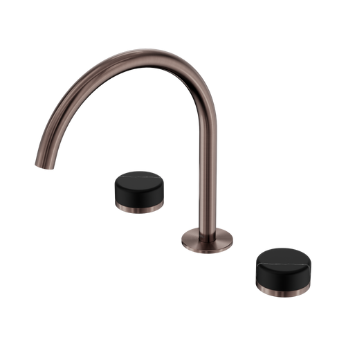 Serenity Bath or Kitchen Set Arc Spout with Marquina Black Handle Brushed Bronze [308664]