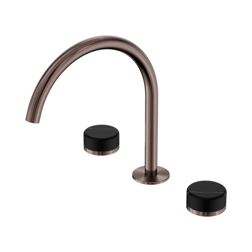 Serenity Bath or Kitchen Set Arc Spout with Marquina Black Handle Brushed Bronze [308664]