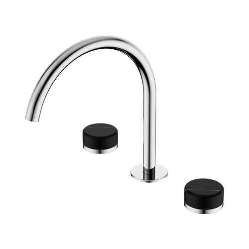 Serenity Bath or Kitchen Set Arc Spout with Marquina Black Handle Chrome [308725]