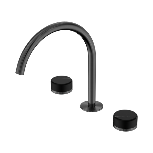 Serenity Bath or Kitchen Set Arc Spout with Marquina Black Handle Gunmetal [308565]