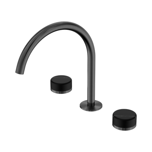 Serenity Bath or Kitchen Set Arc Spout with Marquina Black Handle Gunmetal [308565]