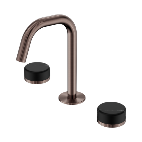 Serenity Basin Set Edge Spout with Marquina Black Handle Brushed Bronze [308593]
