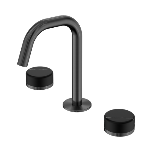 Serenity Basin Set Edge Spout with Marquina Black Handle Gunmetal [308684]