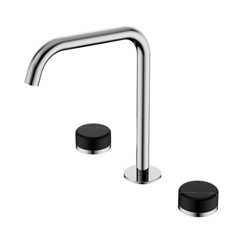 Serenity Bath or Kitchen Set Edge Spout with Marquina Black Handle Chrome [308709]
