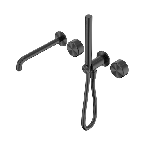 Serenity Progressive Shower System with Spout with Metal Handle and Slim Shower Gunmetal [308628]
