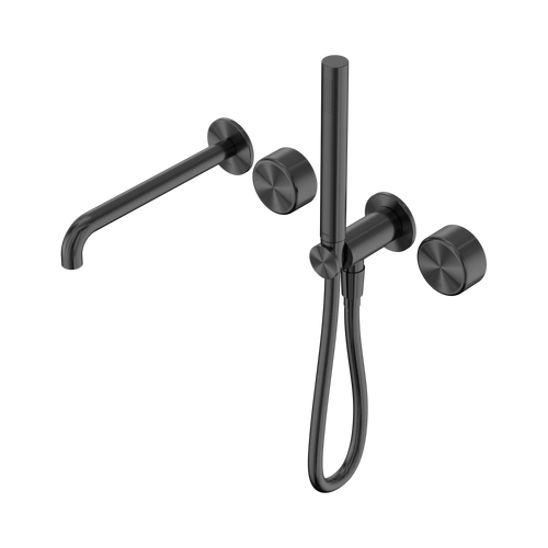 Serenity Progressive Shower System with Spout with Metal Handle and Slim Shower Gunmetal [308628]