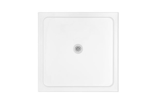 Prelude Centre Outlet Square Shower Base 895mm Acrylic White [054977]