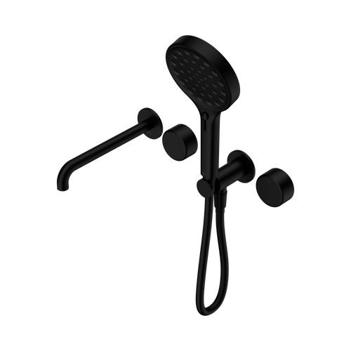 Serenity Progressive Shower System with Spout with Metal Handle and Serenity Hand Shower Matte Black [308638]