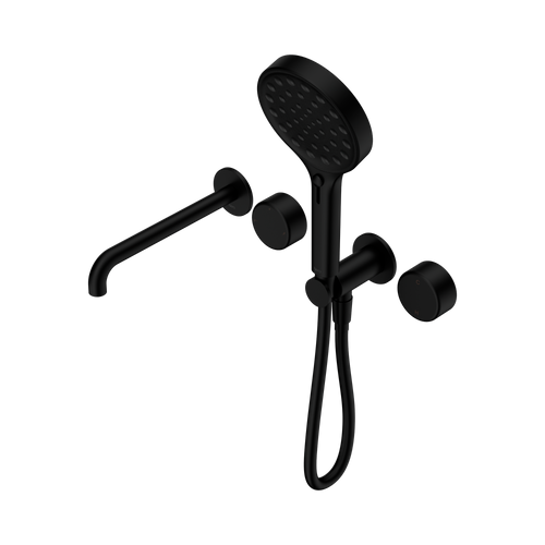 Serenity Progressive Shower System with Spout with Metal Handle and Serenity Hand Shower Matte Black [308638]