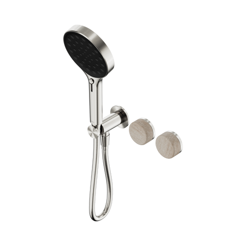 Serenity Progressive Shower System with Rome Travertine Handle and Serenity Hand Shower Brushed Nickel [308641]