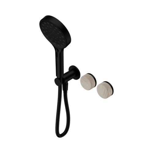 Serenity Progressive Shower System with Rome Travertine Handle and Serenity Hand Shower Matte Black [308646]