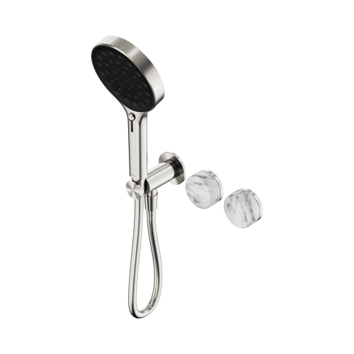 Serenity Progressive Shower System with Arabescato Corchia Handle and Serenity Hand Shower Brushed Nickel [308640]