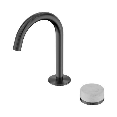 Serenity Progressive Basin Mixer Arc Spout with Carrara Handle Gunmetal [308550]