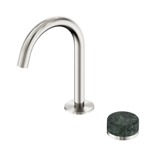 Serenity Progressive Basin Mixer Arc Spout with Verde Alpi Handle Brushed Nickel [308618]
