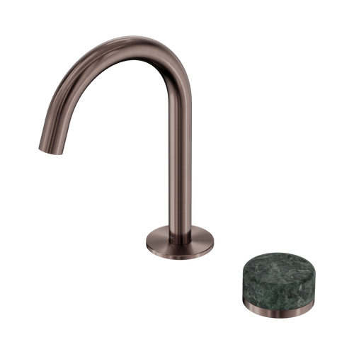 Serenity Progressive Basin Mixer Arc Spout with Verde Alpi Handle Brushed Bronze [308699]